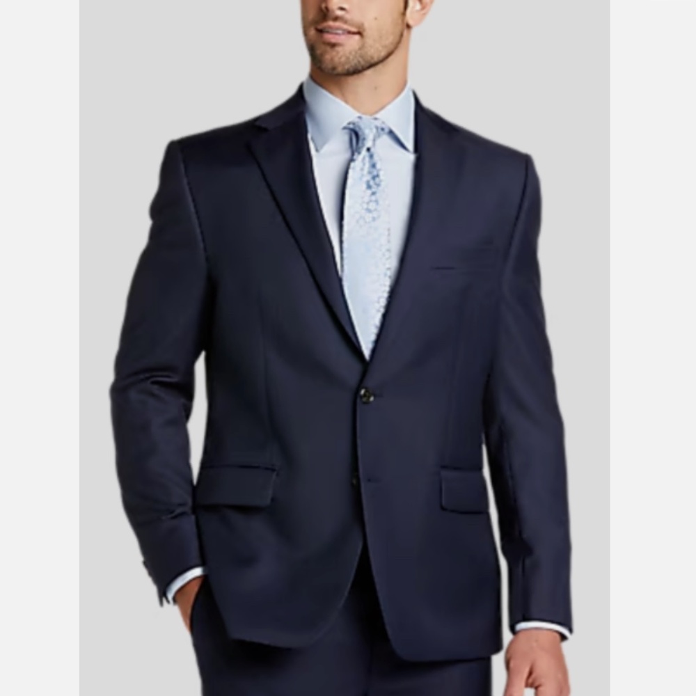 LAUREN Ralph Lauren Men Blazer Navy Blue Size 40L 100% Wool Classic Fit - Picture 1 of 6